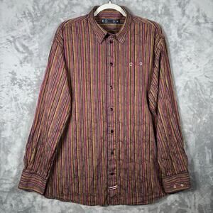 Coogi Multicolor Striped Button Down Shirt Long Sleeve Men’s XL Cotton